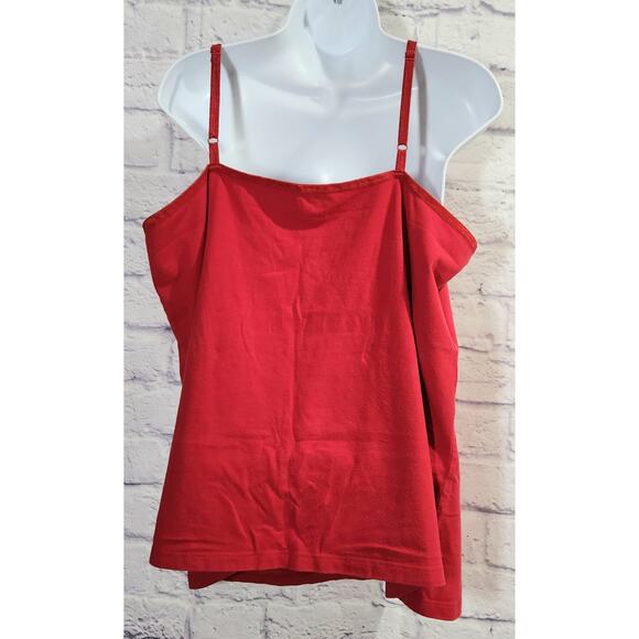 Lane Bryant Red Adjustable Spaghetti Strap Tank 18 20 Lightweight Soft Stretchy - Picture 3 of 4